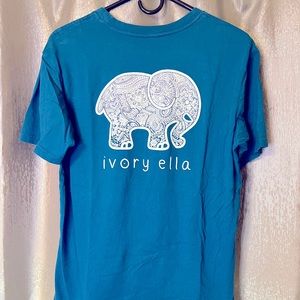 Ivory Ella Blue Save the Elephants T-shirt in size Small